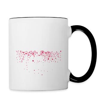 Konfetti im Herzen Fasching Karneval Konfetti - Tasse zweifarbig - Weiß/Schwarz - Rechts