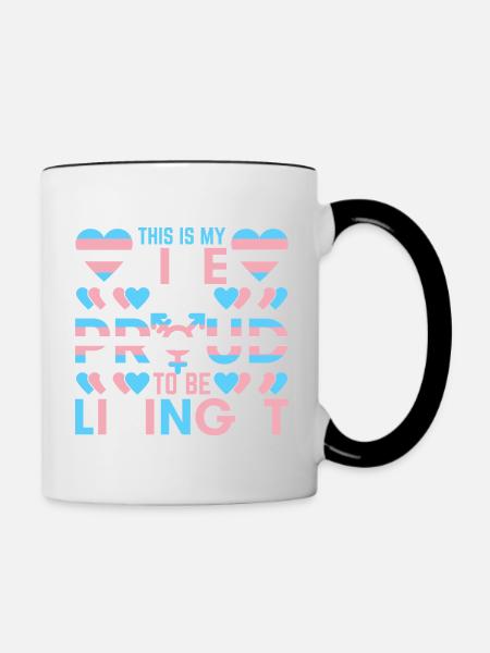 Transgender Gifts Saying Pride Gay Pride - Contrasting Mug - white/black