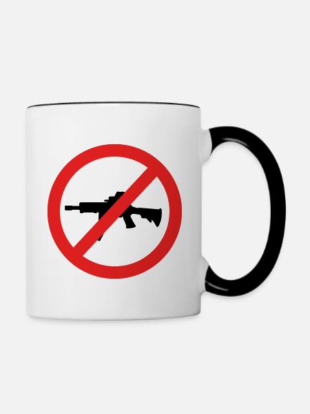 Frieden - Kein Krieg - Friedensbewegung - Tasse zweifarbig - Weiß/Schwarz