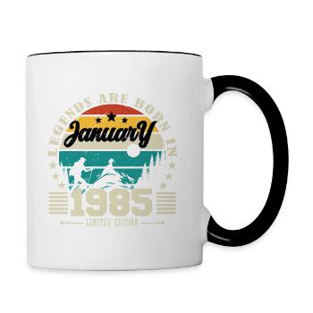 January 1985. Birthday gift January 1985. - Contrasting Mug - white/black - Right