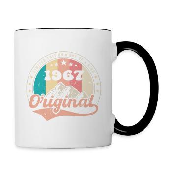 Geburtstagsgeschenk 1967 Frauen | Jahrgang 1967 - Tasse zweifarbig - Weiß/Schwarz - Rechts