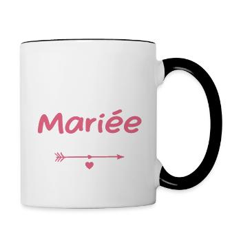 Témoin de la Mariée Témoin qui Déchire - Mug contrasté - blanc/noir - Droite