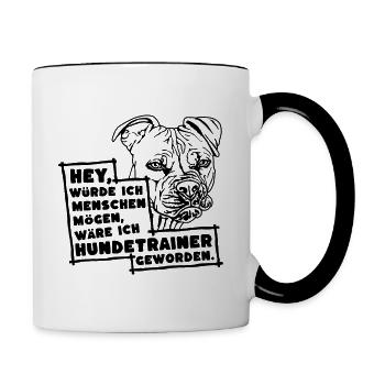 Würde ich Menschen mögen...b - Tasse zweifarbig - Weiß/Schwarz - Rechts