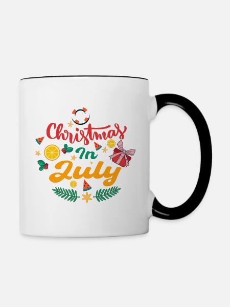 Weihnachten Weihnachten im Juli - Tasse zweifarbig - Weiß/Schwarz