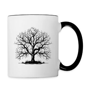 Arbre sans feuilles - Mug contrasté - blanc/noir - Droite