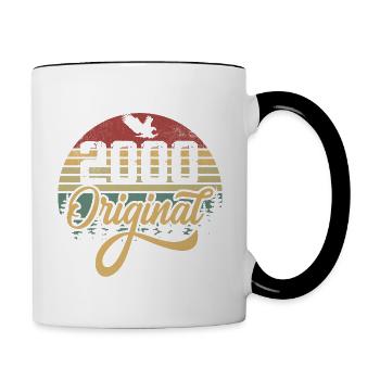 Original 2000 Vintage - 2000 Geburtstagsgeschenk - Tasse zweifarbig - Weiß/Schwarz - Rechts