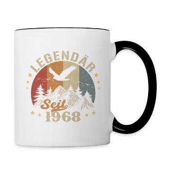 Legendär seit 1968 Jahrgang Vintage Geburtstag - Tasse zweifarbig - Weiß/Schwarz - Rechts
