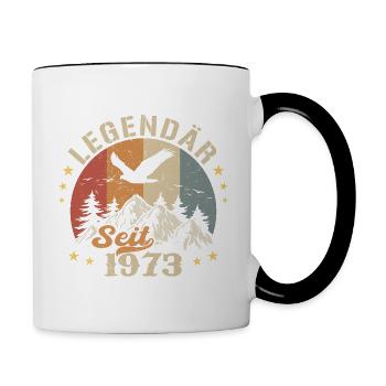 Légendaire depuis 1973 Vintage Vintage Anniversaire - Mug contrasté - blanc/noir - Droite