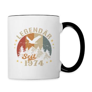 Legendary Since 1974 Vintage Vintage Birthday - Contrasting Mug - white/black - Right
