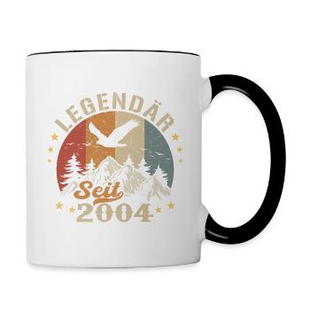 Légendaire depuis 2004 Vintage Vintage Anniversaire - Mug contrasté - blanc/noir - Droite
