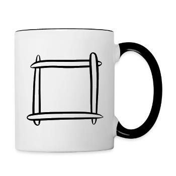 Decorative frame / picture frame. Template. - Contrasting Mug - white/black - Right