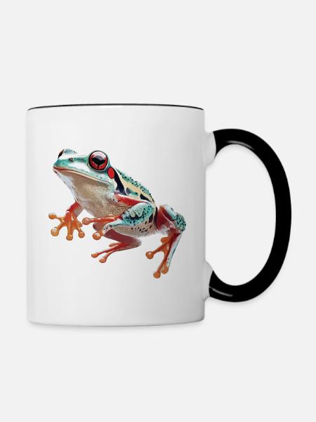 Frosch - Tasse zweifarbig - Weiß/Schwarz