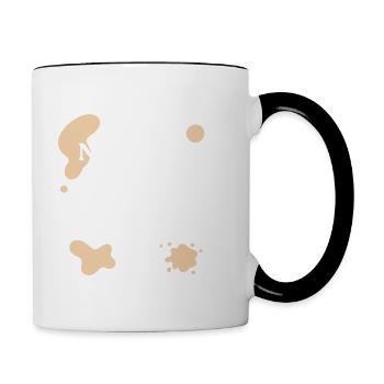 Das ist kein Fleck (weiß & beige) - Tasse zweifarbig - Weiß/Schwarz - Rechts