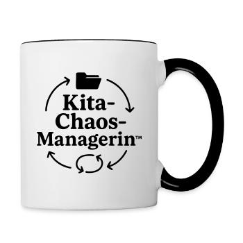 Kita-Chaos-Managerin - Tasse zweifarbig - Weiß/Schwarz - Rechts