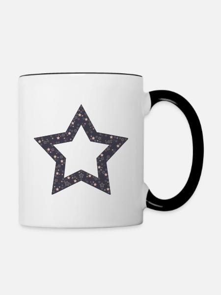 "Sternenstern" - Tasse zweifarbig - Weiß/Schwarz