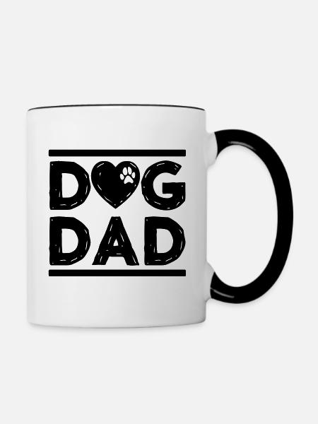 DOG DAD - Tasse zweifarbig - Weiß/Schwarz
