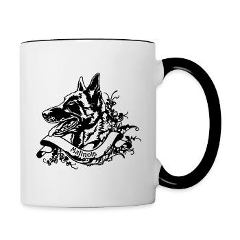 Malinois une bannière rétro n°1 - Mug contrasté - blanc/noir - Droite