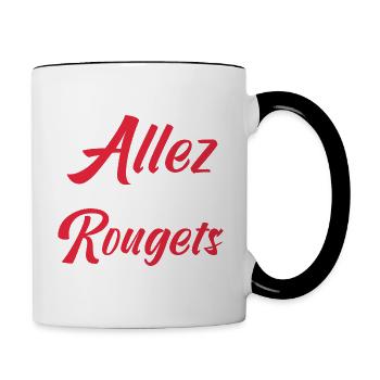 allez les Rougets. Les supporters suisses - Mug contrasté - blanc/noir - Droite