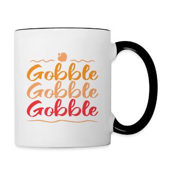 gobble gobble gobble - Mug contrasté - blanc/noir - Droite