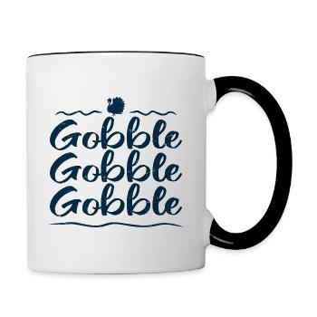 gobble gobble gobble - Mug contrasté - blanc/noir - Droite