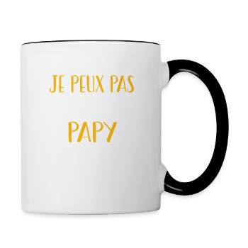 Je peux pas je vais être papy - Mug contrasté - blanc/noir - Droite
