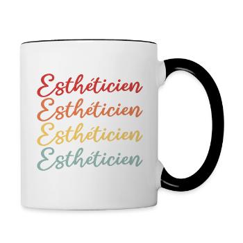 Esthéticienne | Cosmetologist - Mug contrasté - blanc/noir - Droite