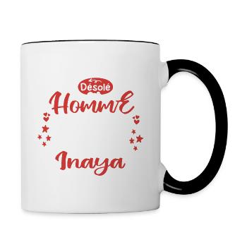 Cadeau Homme déja pris par Inaya - Mug contrasté - blanc/noir - Droite