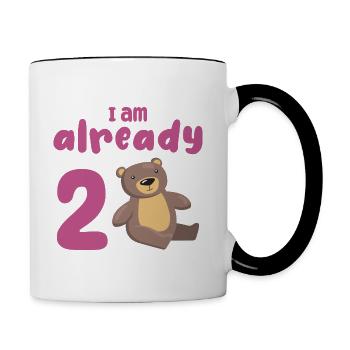 J’ai déjà 2 ans 2ème anniversaire - Mug contrasté - blanc/noir - Droite