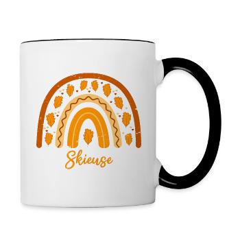 Elue meilleure skieuse | Idée Cadeau skieuse - Mug contrasté - blanc/noir - Droite