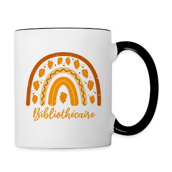 Elue meilleure bibliothécaire | Bibliothécaire - Mug contrasté - blanc/noir - Droite