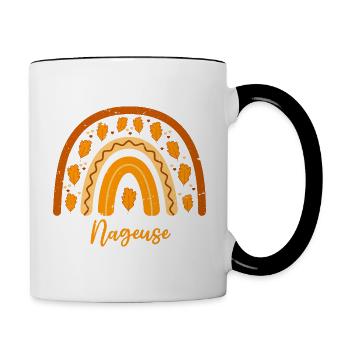 Zum besten Schwimmer gewählt | Schwimmer Geschenkidee - Tasse zweifarbig - Weiß/Schwarz - Rechts