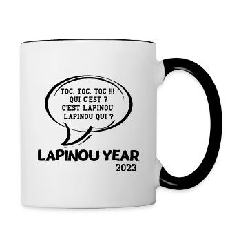 bonne année, happy New Year, 2023 - Mug contrasté - blanc/noir - Droite