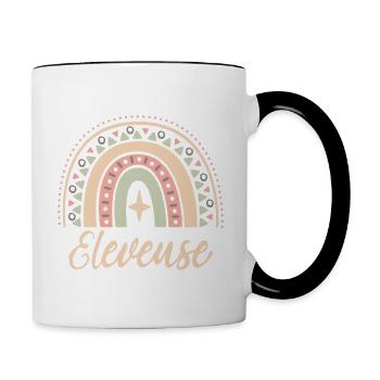 Cadeau Eleveuse. Boho Rainbow éleveuse. Éleveuse. - Mug contrasté - blanc/noir - Droite