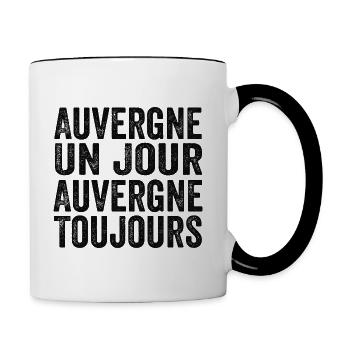 Auvergne Un Jour Auvergne Toujours - Mug contrasté - blanc/noir - Droite