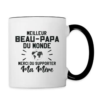 Papa Merci De Supporter Ma Mère - Mug contrasté - blanc/noir - Droite