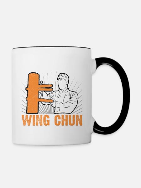 Wing Chun - Tasse zweifarbig - Weiß/Schwarz