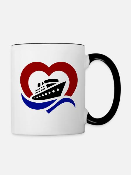 Kreuzfahrt Love - Tasse zweifarbig - Weiß/Schwarz