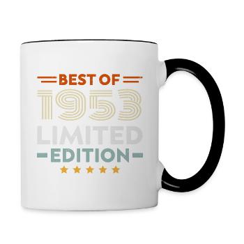 Retro 1953 Vintage Gift 71st Birthday 71 Years - Contrasting Mug - white/black - Right
