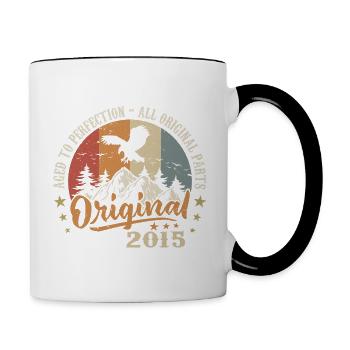Original Millésime 2015 Millésime 2015 Anniversaire - Mug contrasté - blanc/noir - Droite