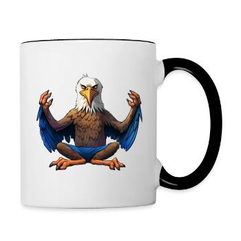 Adler Yoga - Tasse zweifarbig - Weiß/Schwarz - Rechts