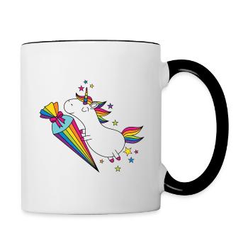 Unicorn School School School Sugar Cone - Contrasting Mug - white/black - Right