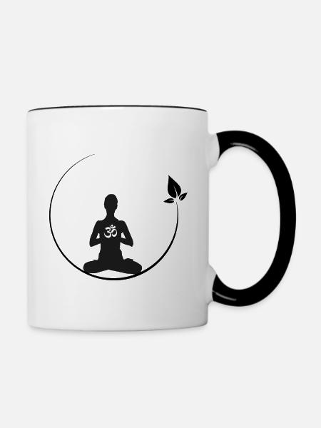 Meditation - Tasse zweifarbig - Weiß/Schwarz
