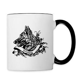 Tervueren Malionis sur Retro Banner - Mug contrasté - blanc/noir - Droite