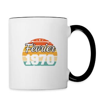 Les légendes sont nées en février 1970. - Mug contrasté - blanc/noir - Droite