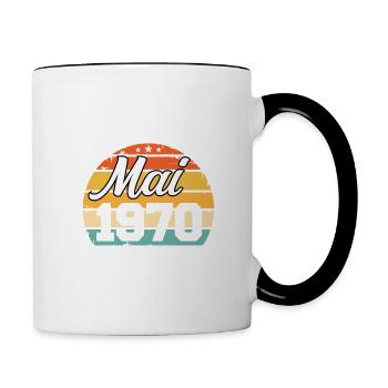 Les légendes sont nées en mai 1970 - Mug contrasté - blanc/noir - Droite