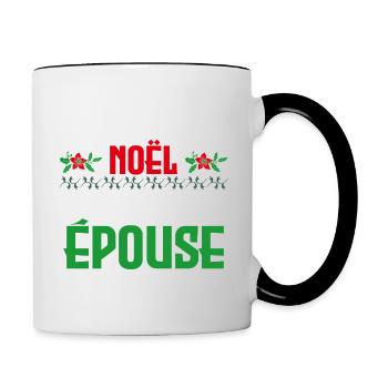 mon premier Noël en tant que Epouse - Mug contrasté - blanc/noir - Droite