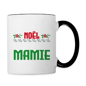 Premier noël en tant que mamie - Mug contrasté - blanc/noir - Droite
