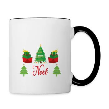 Mon Premier Noel 2023 - Mug contrasté - blanc/noir - Droite