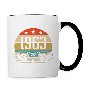 1963 Vintage Birthday Retro Classic - Contrasting Mug - white/black - Right