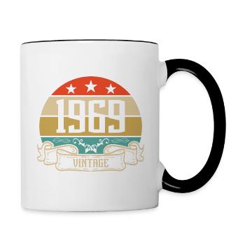 1969 Vintage Birthday Retro Classic - Mug contrasté - blanc/noir - Droite